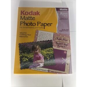 New Kodak Matte Photo Paper Scrapbooking Photography‎ Crafts 25 Sheets 8.5"x11"
